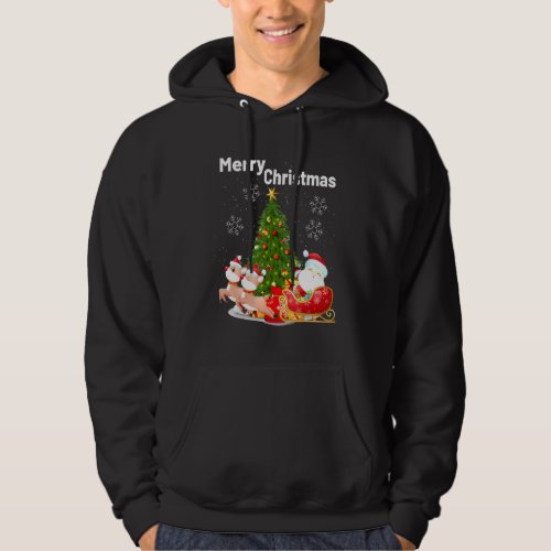 Merry Christmas Santa Reindeer Sheep In Sock Farme Hoodie
