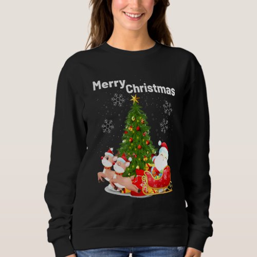 Merry Christmas Santa Reindeer Sheep In Sock Farme Sweatshirt