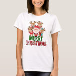 Merry Christmas Santa Reindeer T-Shirt