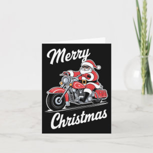 Merry Christmas Santa Riding Motorcycle Biker Love Card
