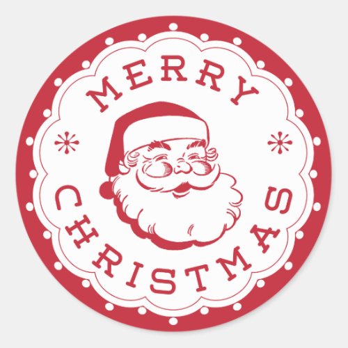 Merry Christmas Santa Round Sticker