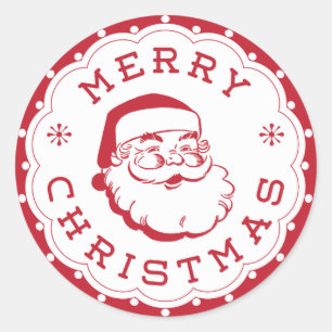Merry Christmas Santa Round Sticker