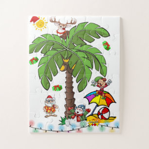 Merry Christmas Santa 's Beach Party  Jigsaw Puzzle