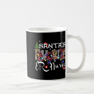Merry Christmas Santa S Favorite Er Nurse Xmas Lig Coffee Mug
