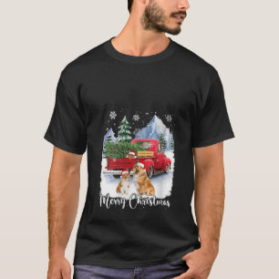 Merry Christmas Santa Shetland Sheepdog Red Truck  T-Shirt
