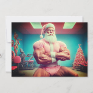 Merry Christmas Santa Skipped Leg Day Never Holiday Card