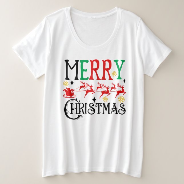 Merry Christmas Santa Sleigh-61049 T-Shirt (Design Front)