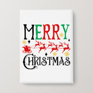 Merry Christmas Santa Sleigh-61049 T-Shirt Button