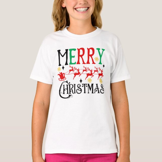 Merry Christmas Santa Sleigh-61049 T-Shirt Hoodie (Front)