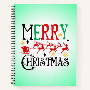 Merry Christmas Santa Sleigh-61049 T-Shirt Notebook