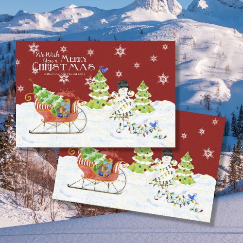 Merry Christmas Santa Sleigh Gifts Snowman Name Tissue Paper
