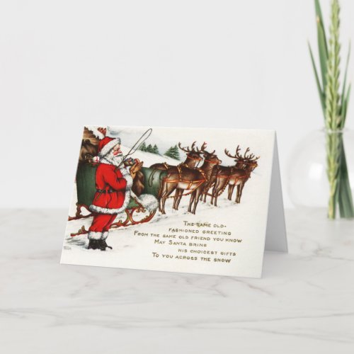 Merry Christmas Santa Sleigh Reindeer Holiday