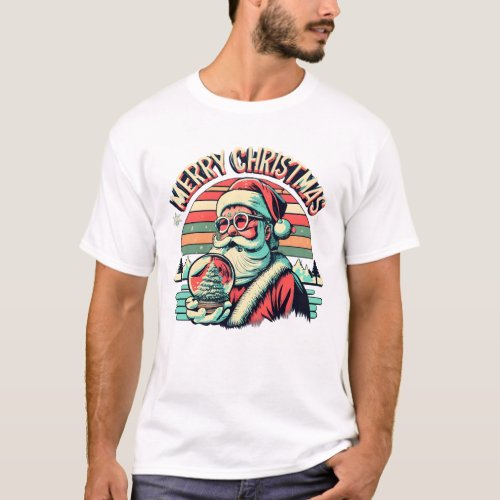 Merry Christmas Santa Snowglobe T_Shirt