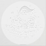 Merry Christmas Santa Snowman Gingerbread Embosser<br><div class="desc">Merry Christmas Santa Snowman Gingerbread Personalized Name Embosser features the text "Merry Christmas" in modern calligraphy script typography accented with Santa, Snowman, Gingerbread Person, Christmas tree, Christmas gifts and snowflakes and personalized with your custom name. Perfect for Christmas gifts, envelope seals, Christmas party favors and more. Created by Evco Studio...</div>