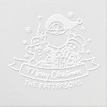 Merry Christmas Santa Snowman Gingerbread Embosser<br><div class="desc">Merry Christmas Santa Snowman Gingerbread Personalized Name Embosser features the text "Merry Christmas" in modern calligraphy script typography accented with Santa, Snowman, Gingerbread Person, Christmas tree, Christmas gifts and snowflakes and personalized with your custom name. Perfect for Christmas gifts, envelope seals, Christmas party favors and more. Created by Evco Studio...</div>