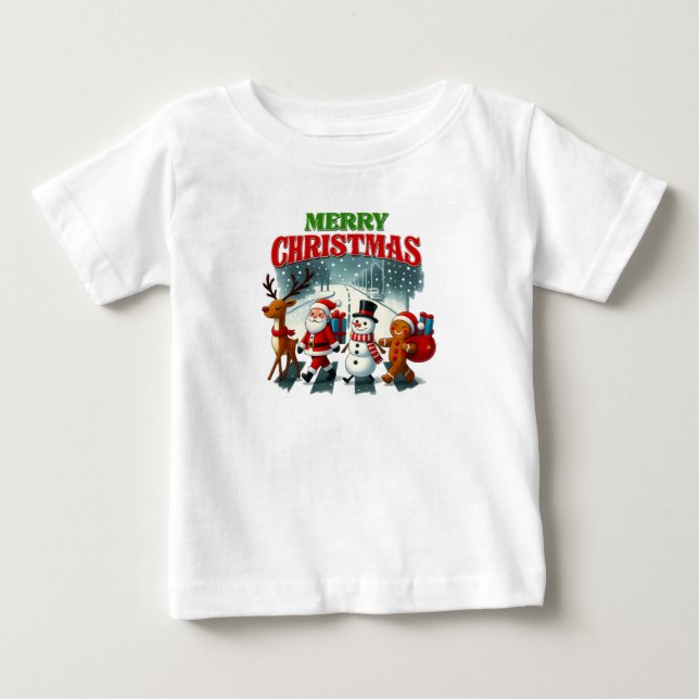 Merry Christmas Santa, Snowman, Gingers Xmas Baby T-Shirt (Front)