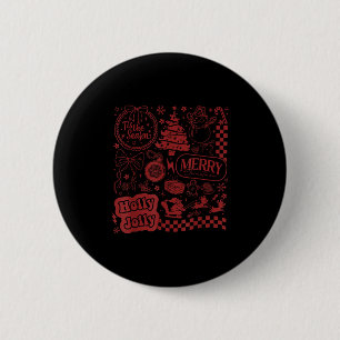 Merry Christmas Santa Snowman Reindeer Tis The Sea Button