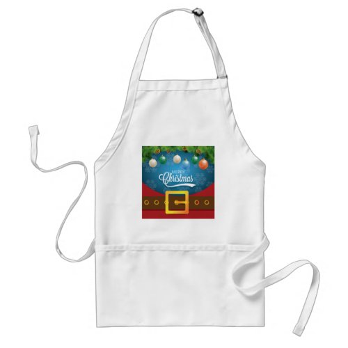 Merry Christmas Santa Suit Adult Apron