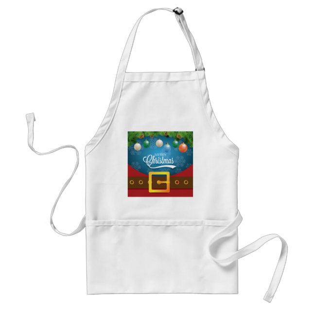 Merry Christmas Santa Suit Adult Apron (Front)