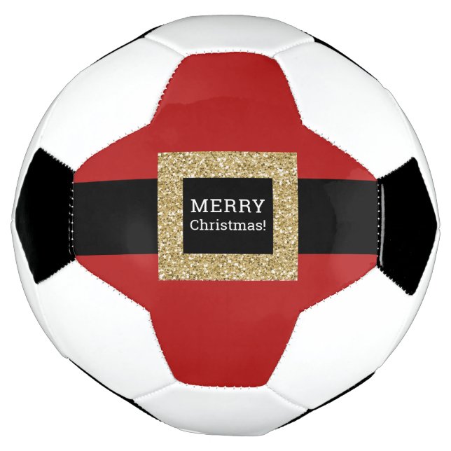 Merry Christmas Santa Suit Custom Soccer Ball (Rotated)