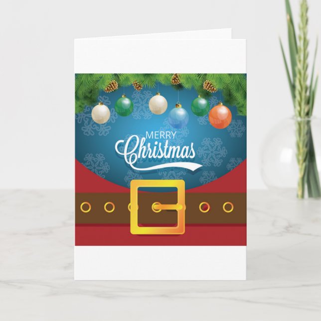 Merry Christmas Santa Suit Holiday Card (Front)