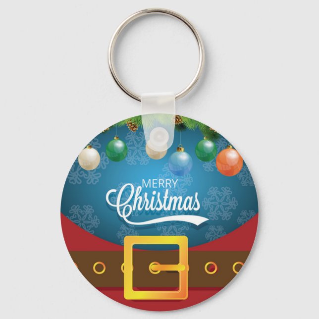 Merry Christmas Santa Suit Keychain (Front)