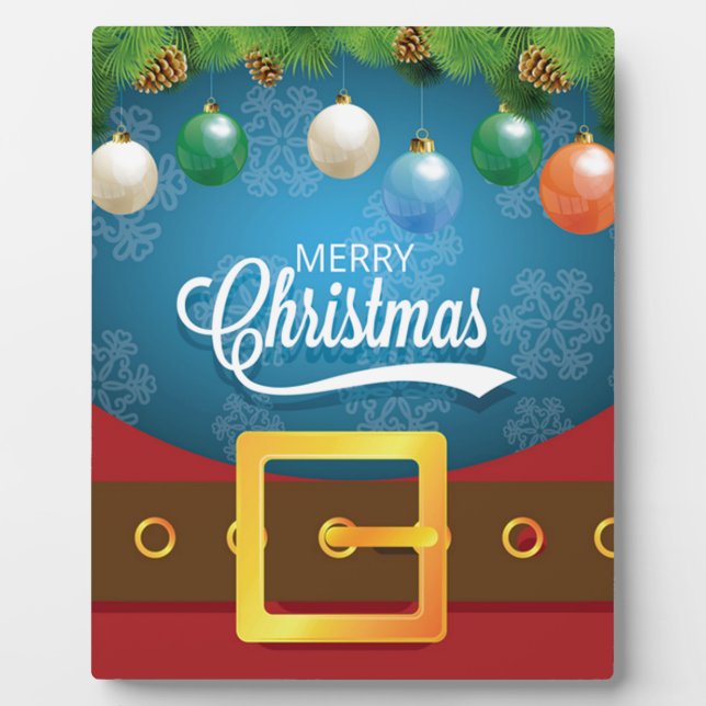 Merry Christmas Santa Suit Plaque (Front)