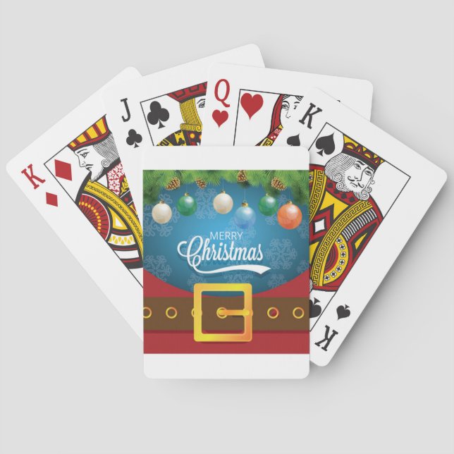 Merry Christmas Santa Suit Poker Cards (Back)