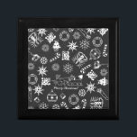Merry Christmas Santa Symbols, Black and White Jewelry Box<br><div class="desc">Merry Christmas Santa Symbols,  Black and White</div>