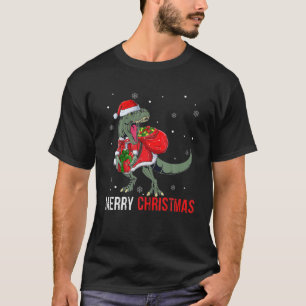 Merry Christmas Santa T Rex Dinosaur Funny Boys Ki T-Shirt