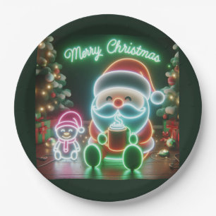Merry Christmas Santa Teddy Paper Plates