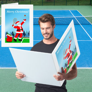 Merry Christmas Santa Tennis Holiday Card