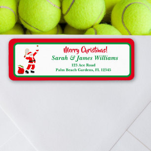 Merry Christmas Santa Tennis Return Address Label