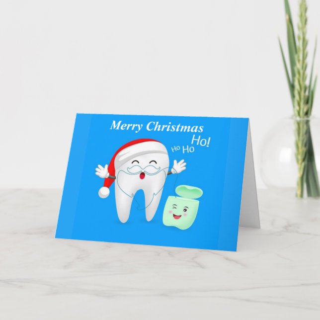 Merry Christmas Santa Tooth Holiday Card (Front)