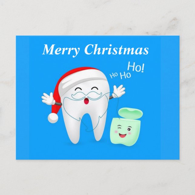 Merry Christmas Santa Tooth Holiday Postcard (Front)