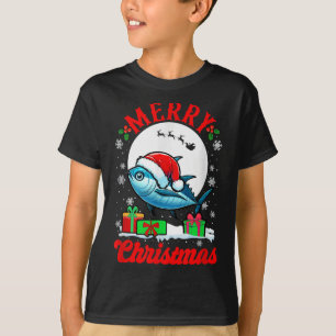 Merry Christmas Santa Tuna Xmas Box Funny Fishing T-Shirt