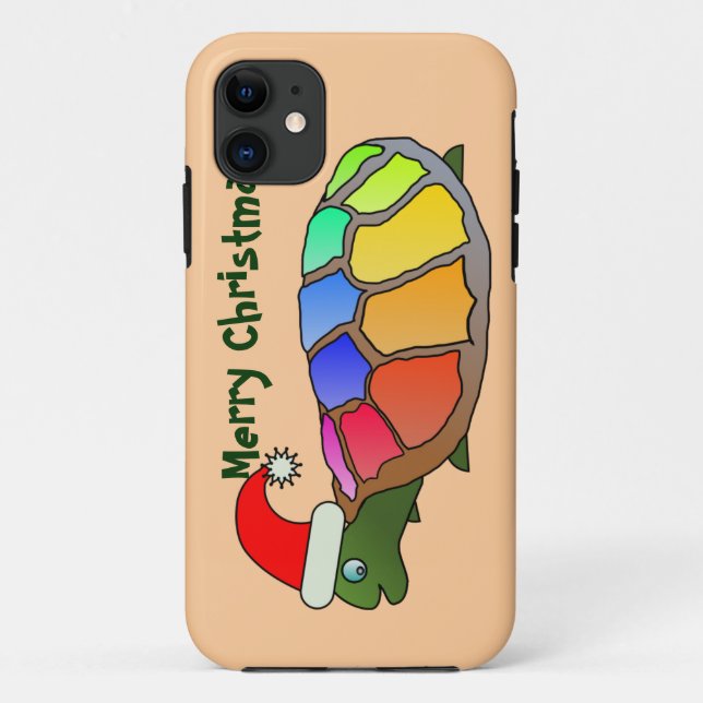 "MERRY CHRISTMAS" SANTA TURTLE Case-Mate iPhone CASE (Back)