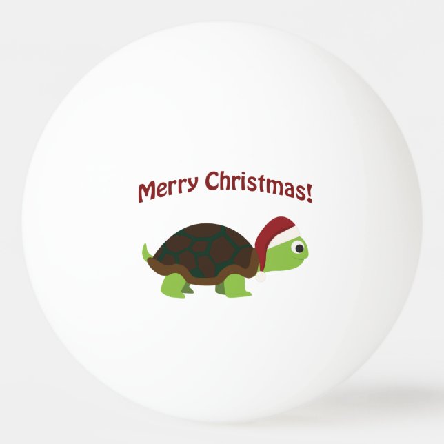 Merry Christmas! Santa Turtle Ping-Pong Ball (Front)