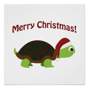Merry Christmas! Santa Turtle Poster
