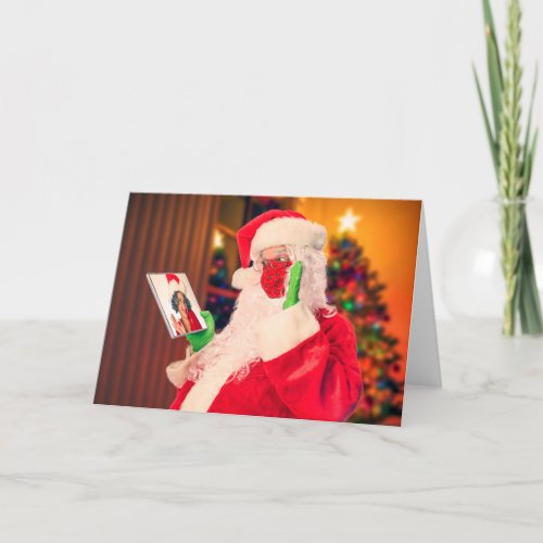 Merry Christmas Santa Video Calling Mrs Claus 2020 Holiday Card