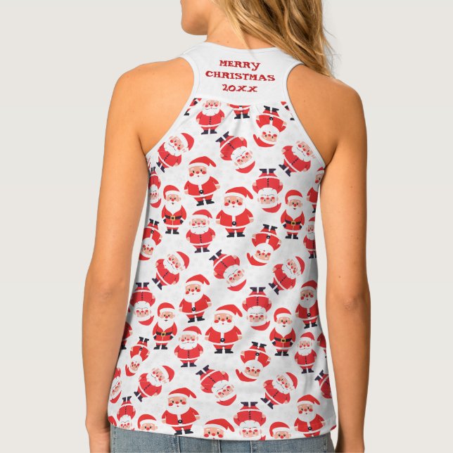 Merry Christmas Santa White Tank Top (Back)