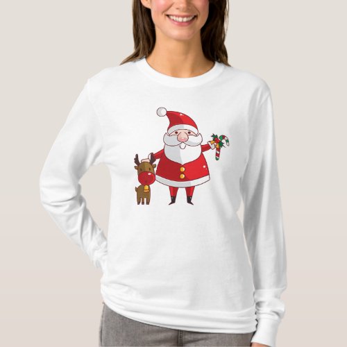 Merry Christmas Santa Womens T_Shirt