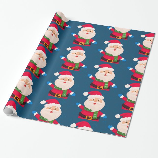 Merry Christmas Santa Wrapping Paper (Unrolled)