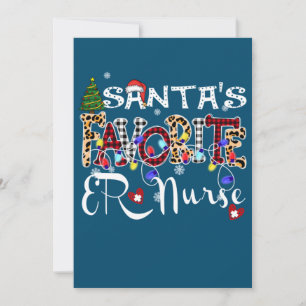 Merry Christmas Santa's Favorite ER Nurse Xmas Invitation