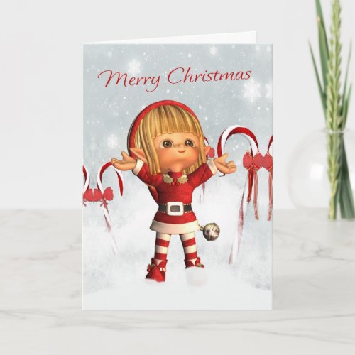 Merry Christmas _ Santas Little Helper _ Elf Holiday Card