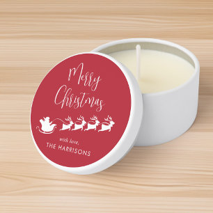 Merry Christmas Santas Sleigh Red Mini Candle Favors