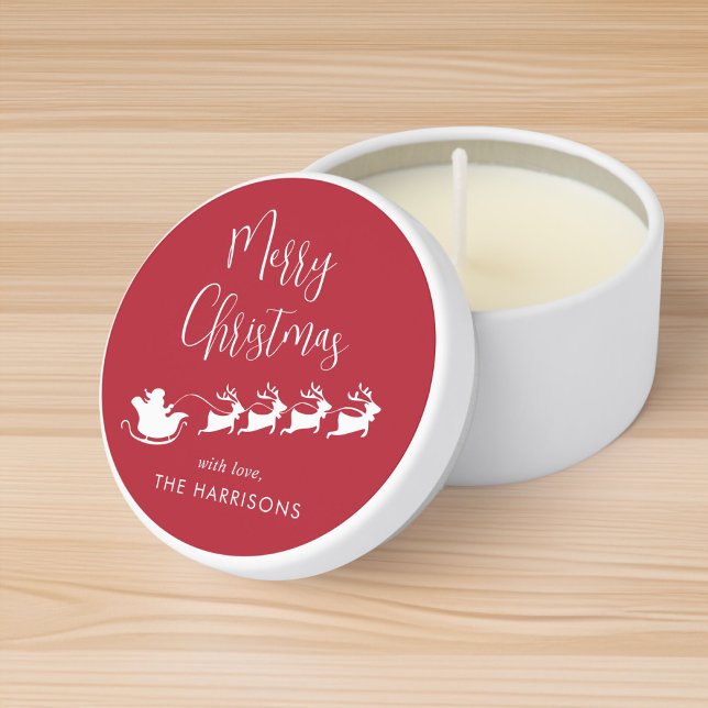 Merry Christmas Santas Sleigh Red Mini Candle Favors (Creator Uploaded)