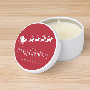 Merry Christmas Santas Sleigh Red Mini Candle Favors