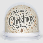 Merry Christmas Sarah Personalized Holiday gift Snow Globe