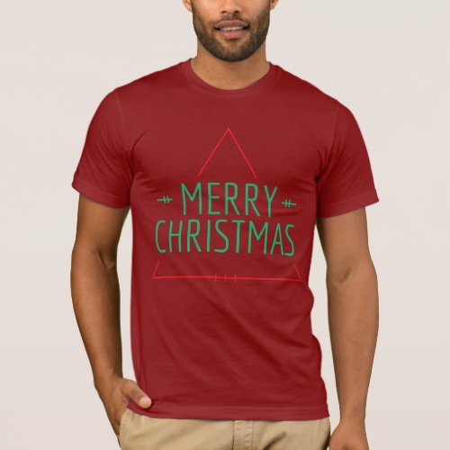 Merry Christmas Saying Dark Red T_Shirt